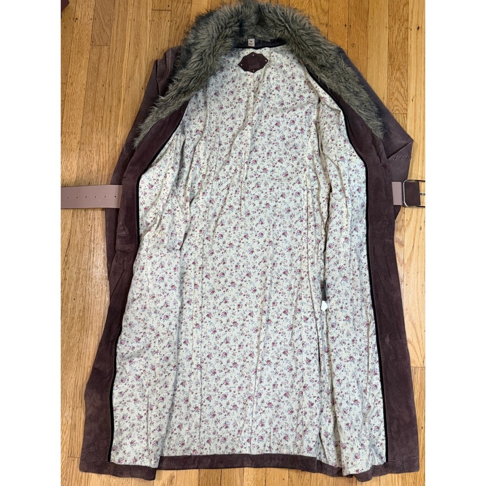Vintage Wilsons Leather Penny Lane Suede Coat Y2K Faux Fur Collar M Rocker Boho - Picture 15 of 16